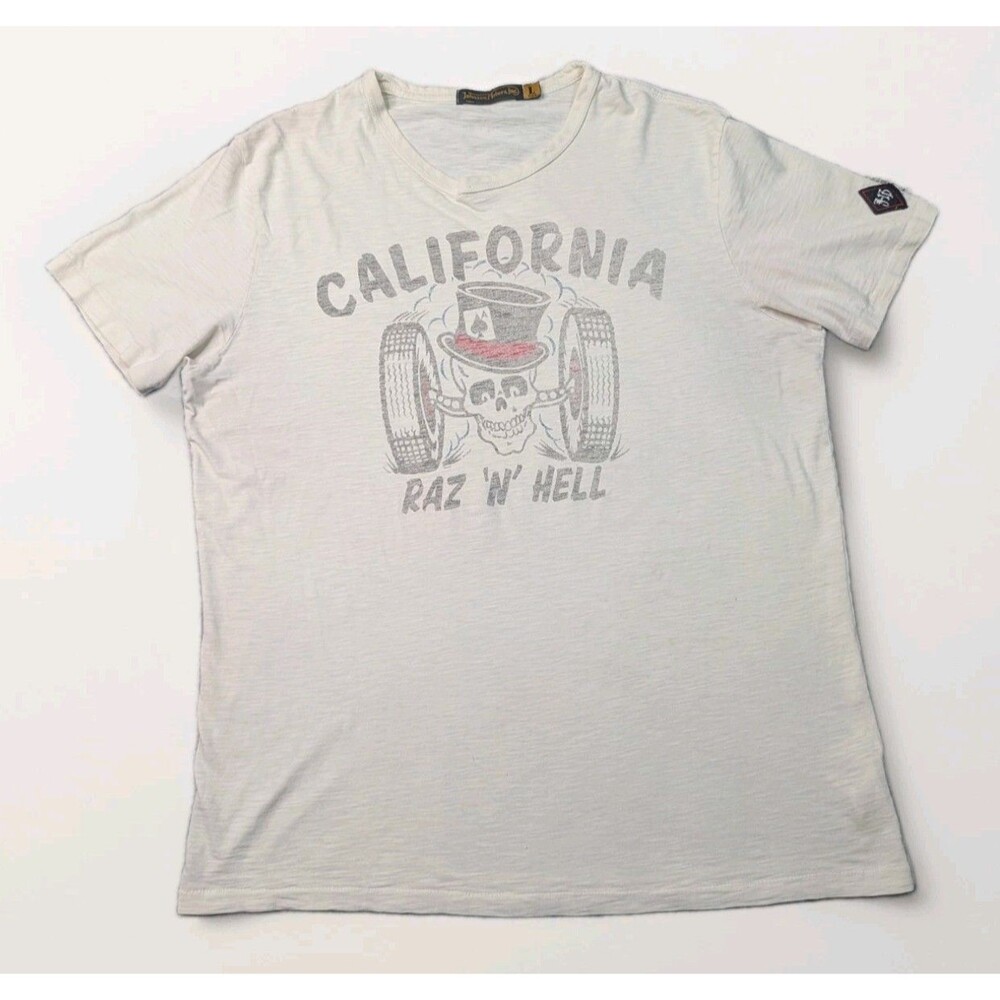 Heritage Johnson Motors Inc Raz N Hell Graphic T-Shirt Size Large White